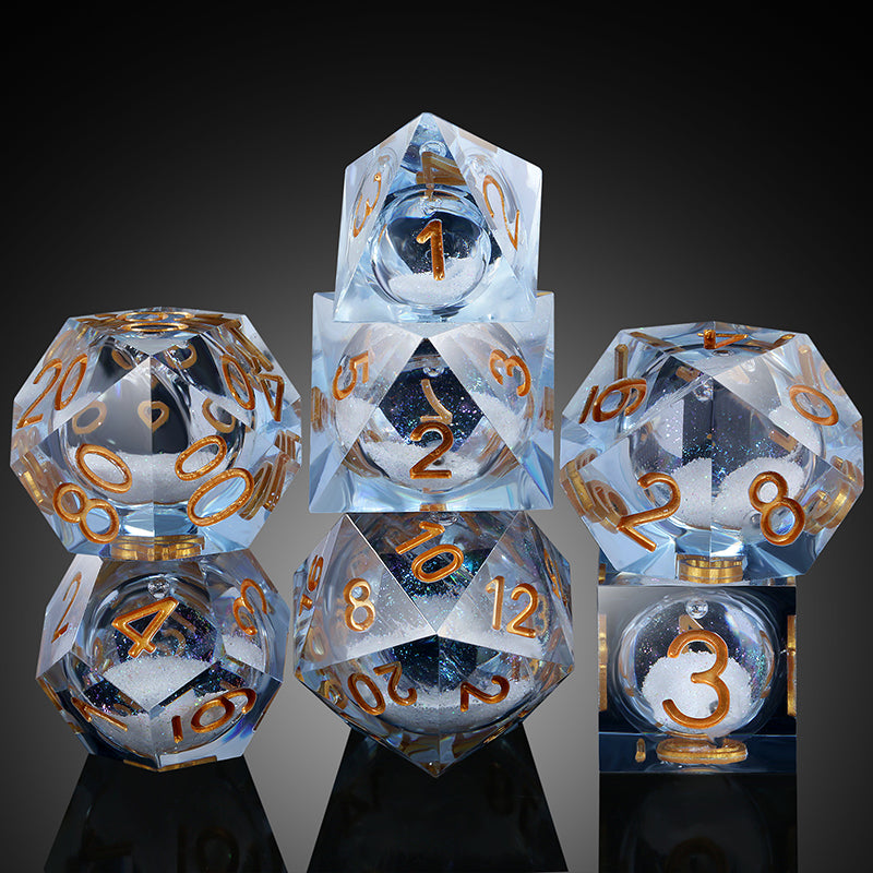 Liquid Core Dice Set (7pcs) [Winter Wonderland] | Grognard Games