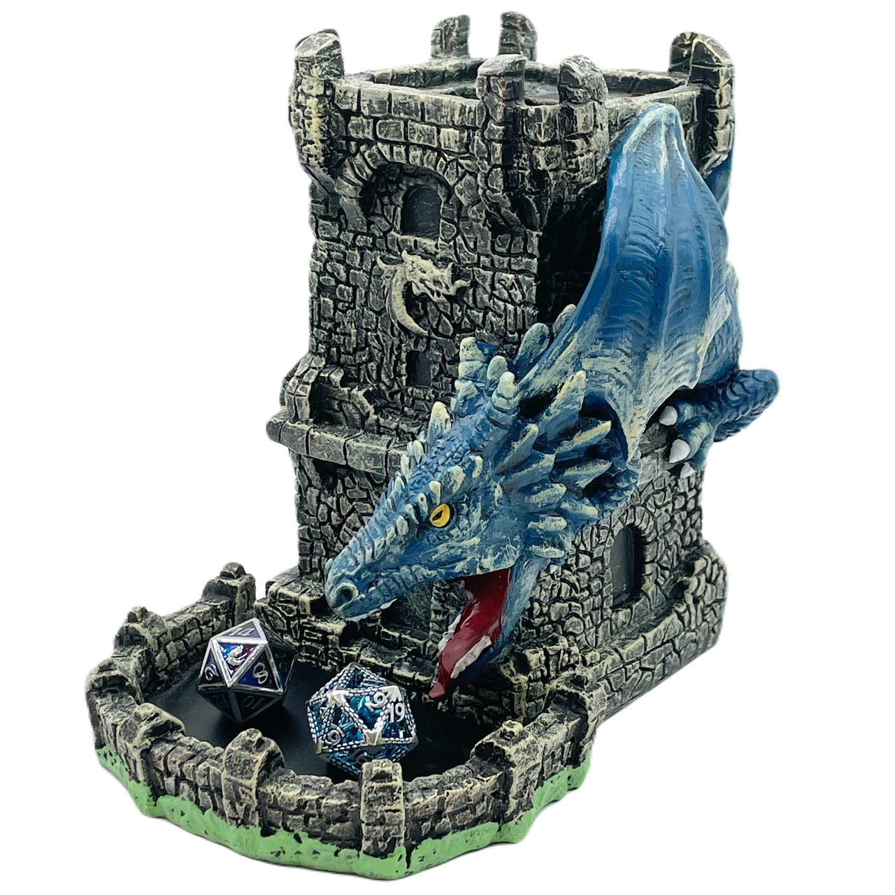 Old School Dice and Accessories Dragon's Fury Dice Tower - Blue | Grognard Games