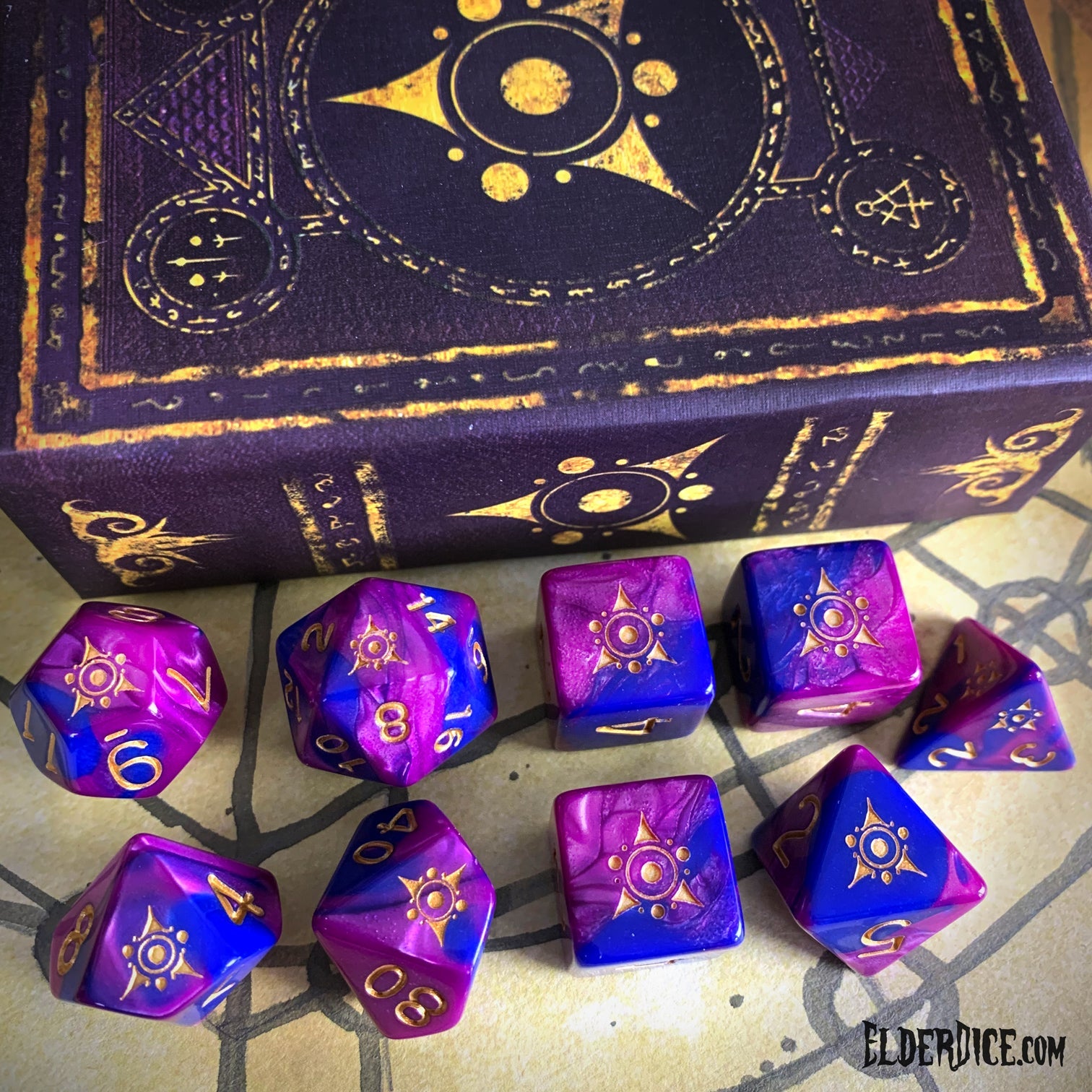 Infinite Black Elder Dice: Sigil of the Dreamlands 9 Dice Set | Grognard Games