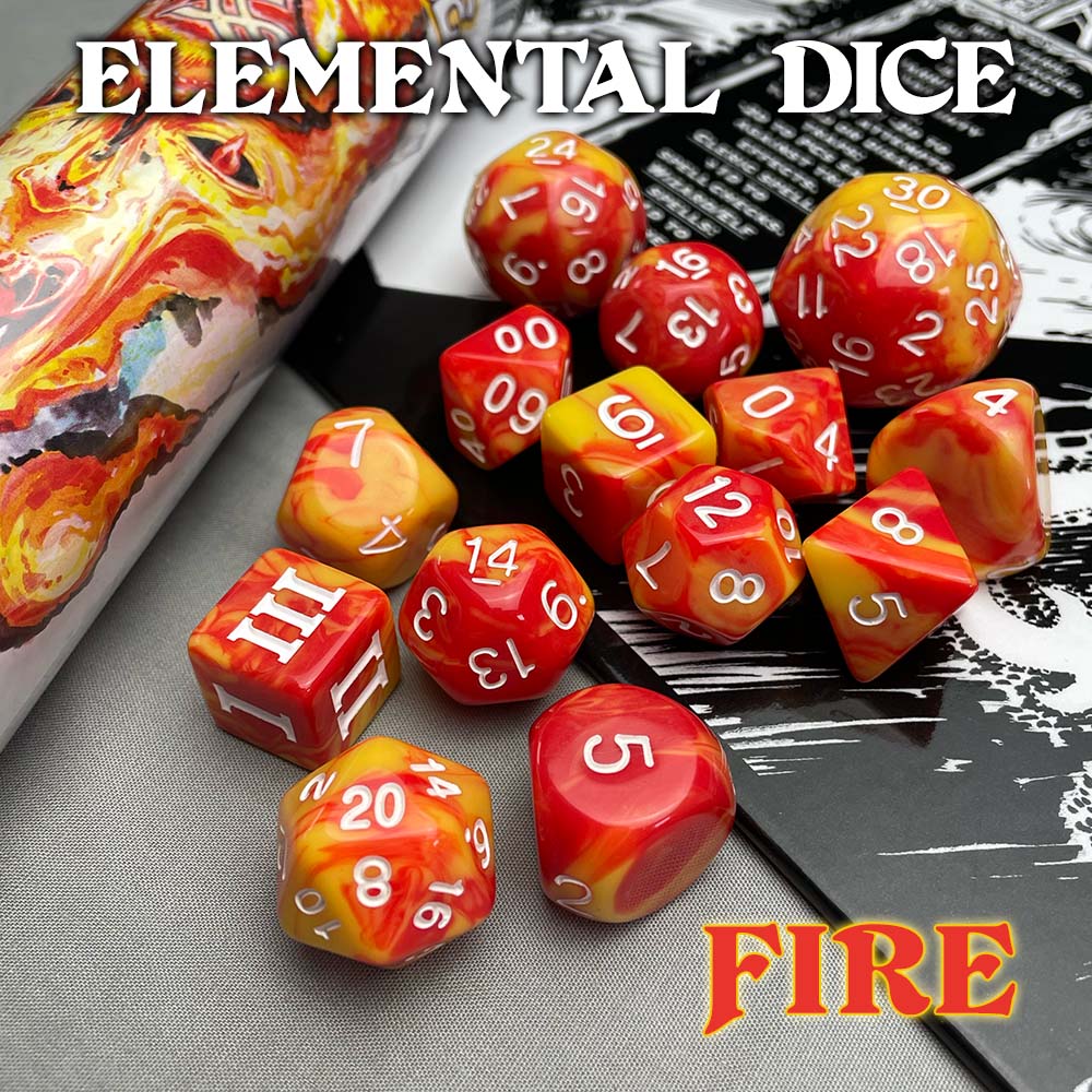 DCC RPG Dice – Elemental Dice: Fire | Grognard Games