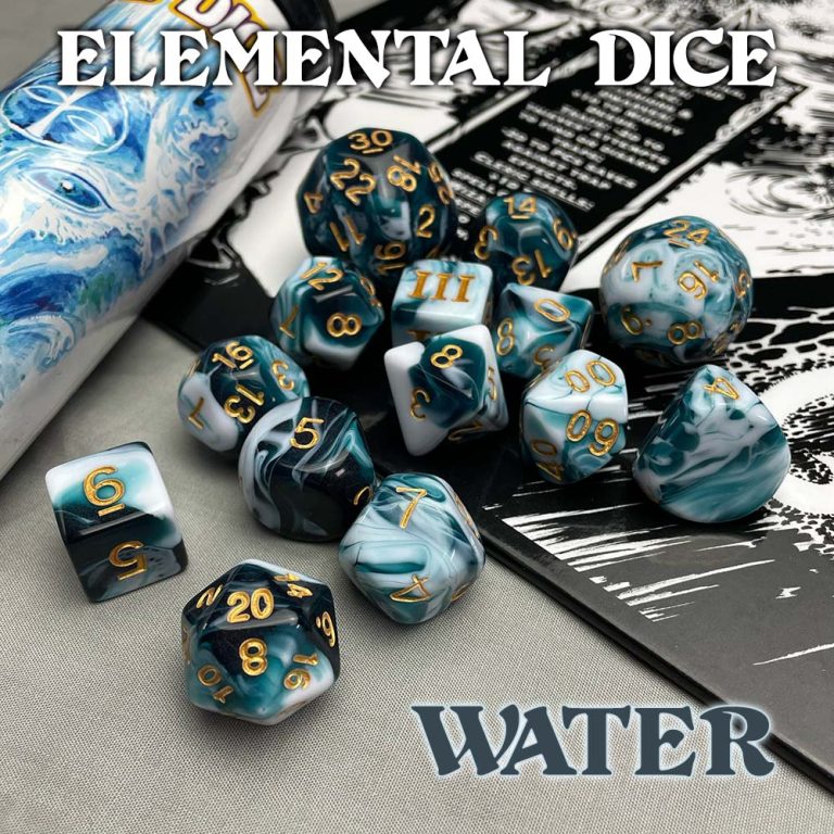 DCC RPG Dice – Dice of Unusual Size: Elemental: Water | Grognard Games