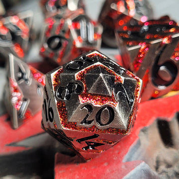 Banded Molten Ore Set of 7 Metal Dice Set | Grognard Games