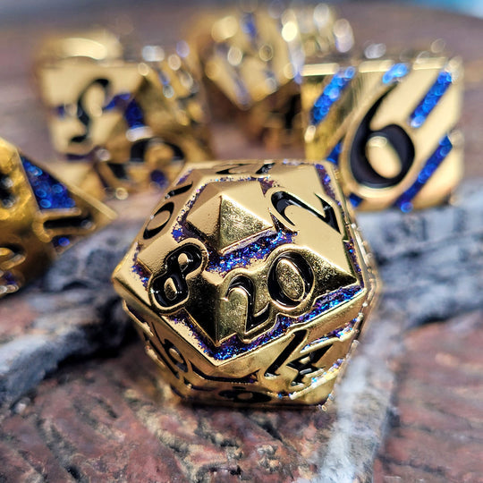 Banded Sphinx's Calling Metal RPG Dice Set of 7 | Grognard Games