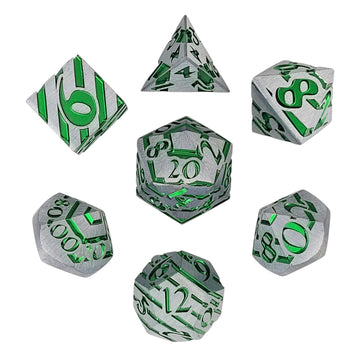 Forged Gaming Banded Sylvan Slash Metal RPG Dice Set of 7 | Grognard Games