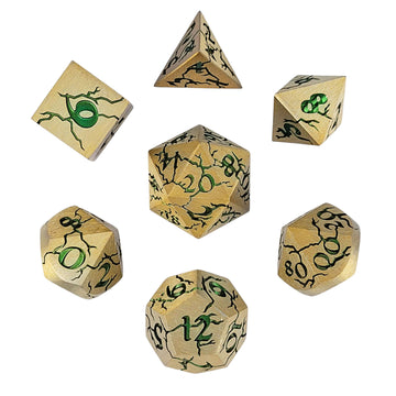 Forged Gaming Cracked Looters Gold Set of 7 Metal Dice Set | Grognard Games