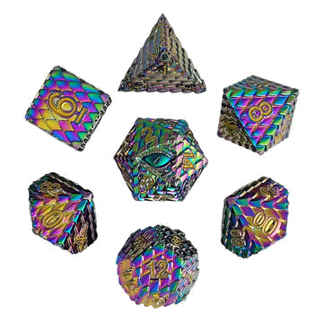 Forged Gaming Dragon's Gaze Iridescent Metal RPG Dice Set of 7 | Grognard Games