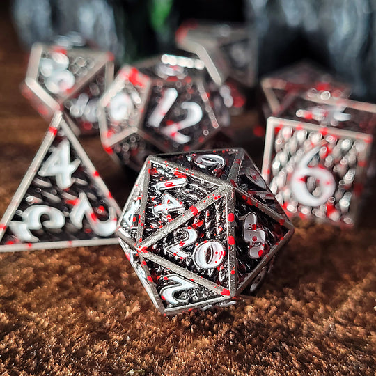 Dragon Scale Death Drake Set of 7 Metal Dice | Grognard Games