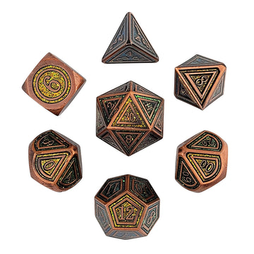 Forged Gaming Forest Embers Metal RPG Dice Set | Grognard Games
