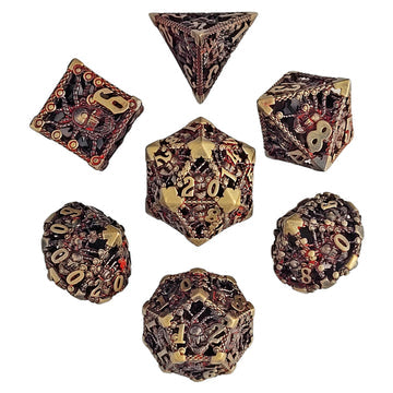Forged Gaming Orox Sees Gold Hollow Metal RPG Dice Set | Grognard Games