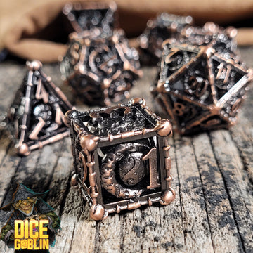 Dice Goblin Crescent Orb Metal RPG Dice Set | Grognard Games