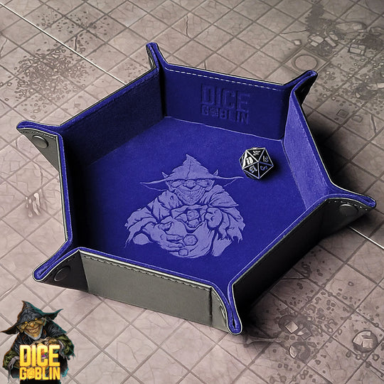 Forged Gaming Dice Goblin Hexagon Snap Folding Dice Tray - Blue | Grognard Games