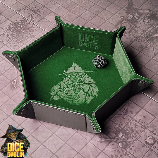 Forged Gaming Dice Goblin Hexagon Snap Folding Dice Tray - Green | Grognard Games