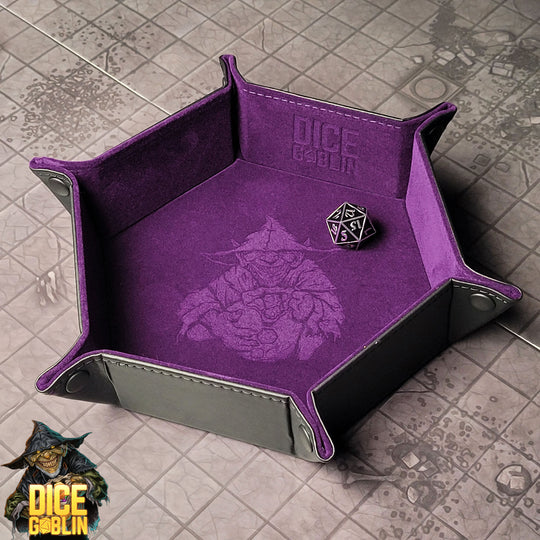 Forged Gaming Dice Goblin Hexagon Snap Folding Dice Tray - Purple | Grognard Games