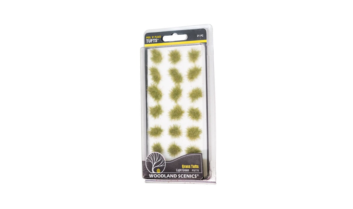 Woodland Scenics All Game Terrain Peel 'n' Plant Tufts Light Green Grass Tufts | Grognard Games