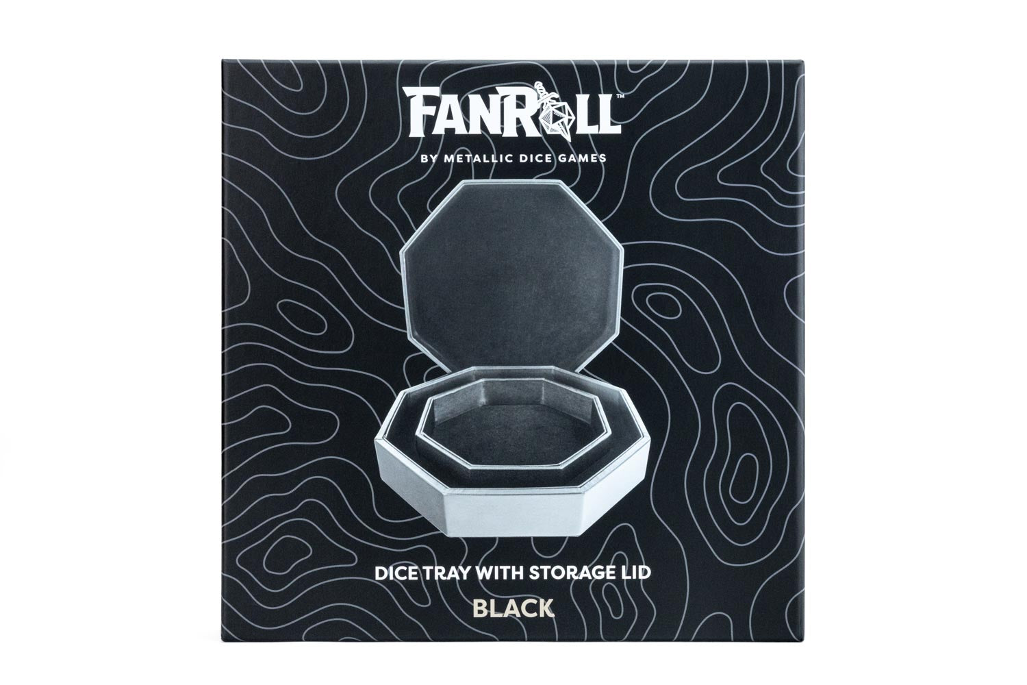 Fanroll - Octagon Dice Tray with Storage Ring: Black | Grognard Games