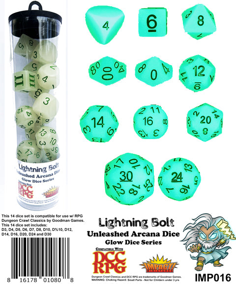 DCC RPG Dice – Lightning Bolt Dice Set | Grognard Games