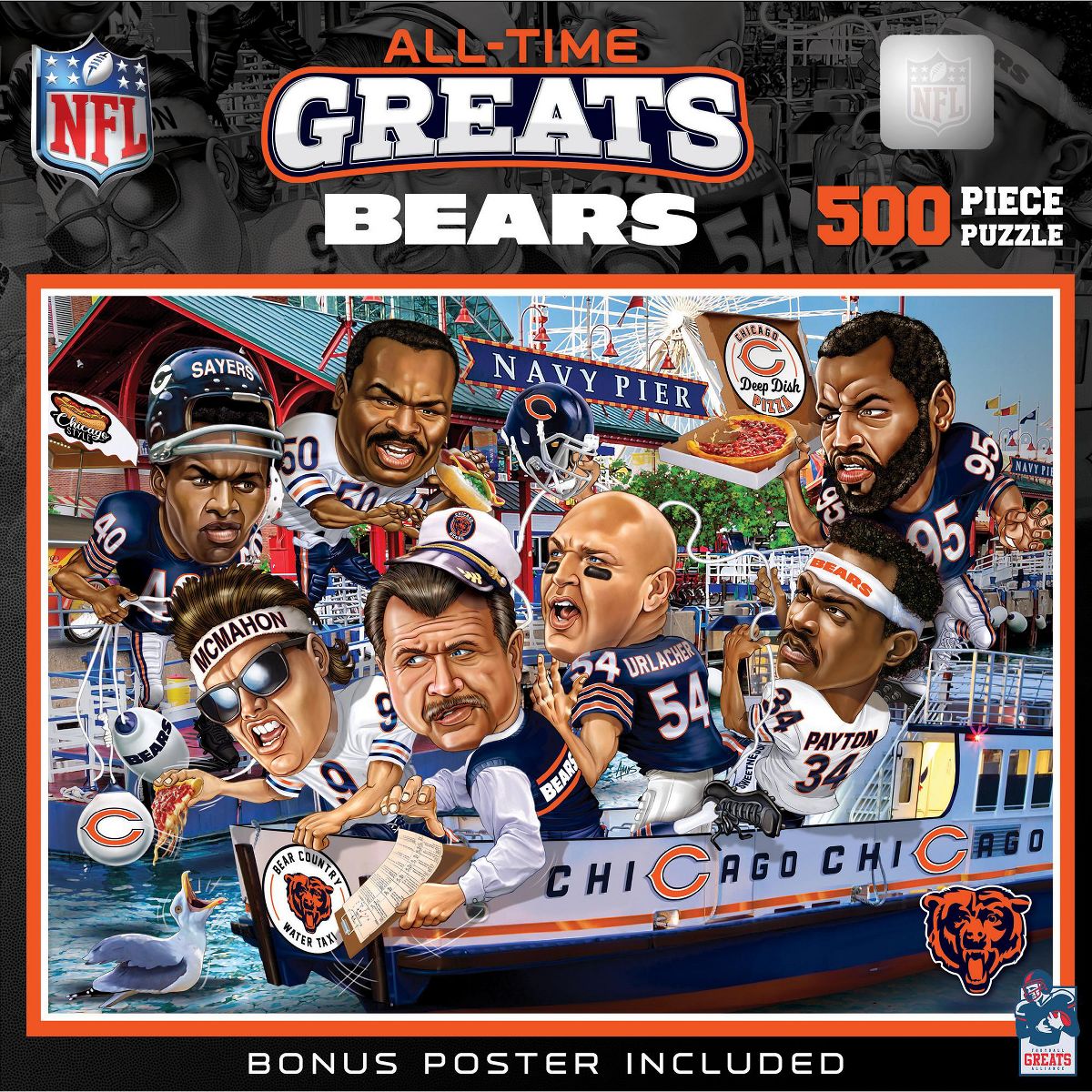 MasterPieces 500 Piece Jigsaw Puzzle - NFL Chicago Bears All-Time Greats | Grognard Games