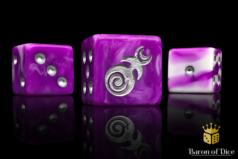 Baron of Dice 25 set Gluttony Silver Square Corner | Grognard Games