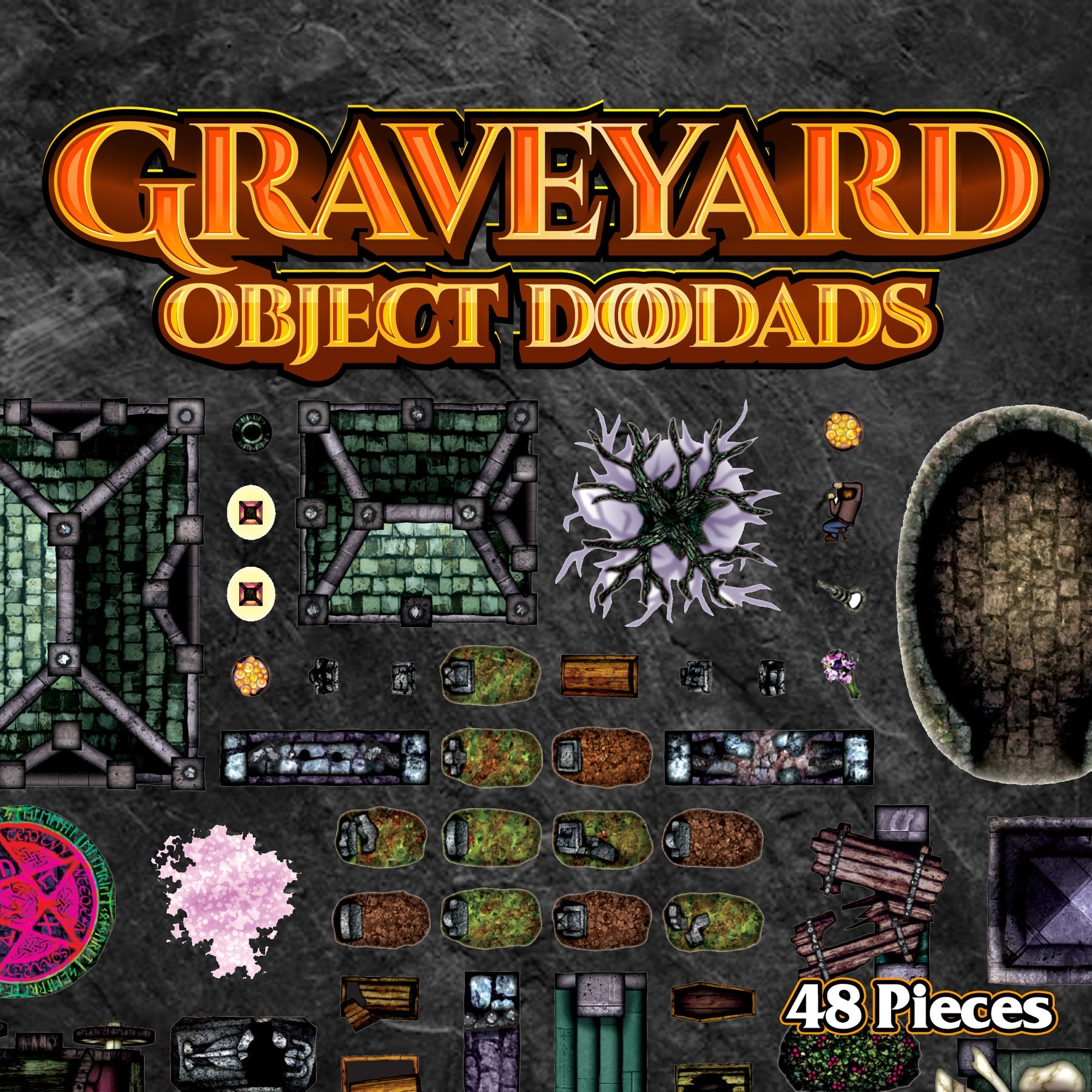 Graveyard - Roleplaying Objects - 48 Pieces | Grognard Games