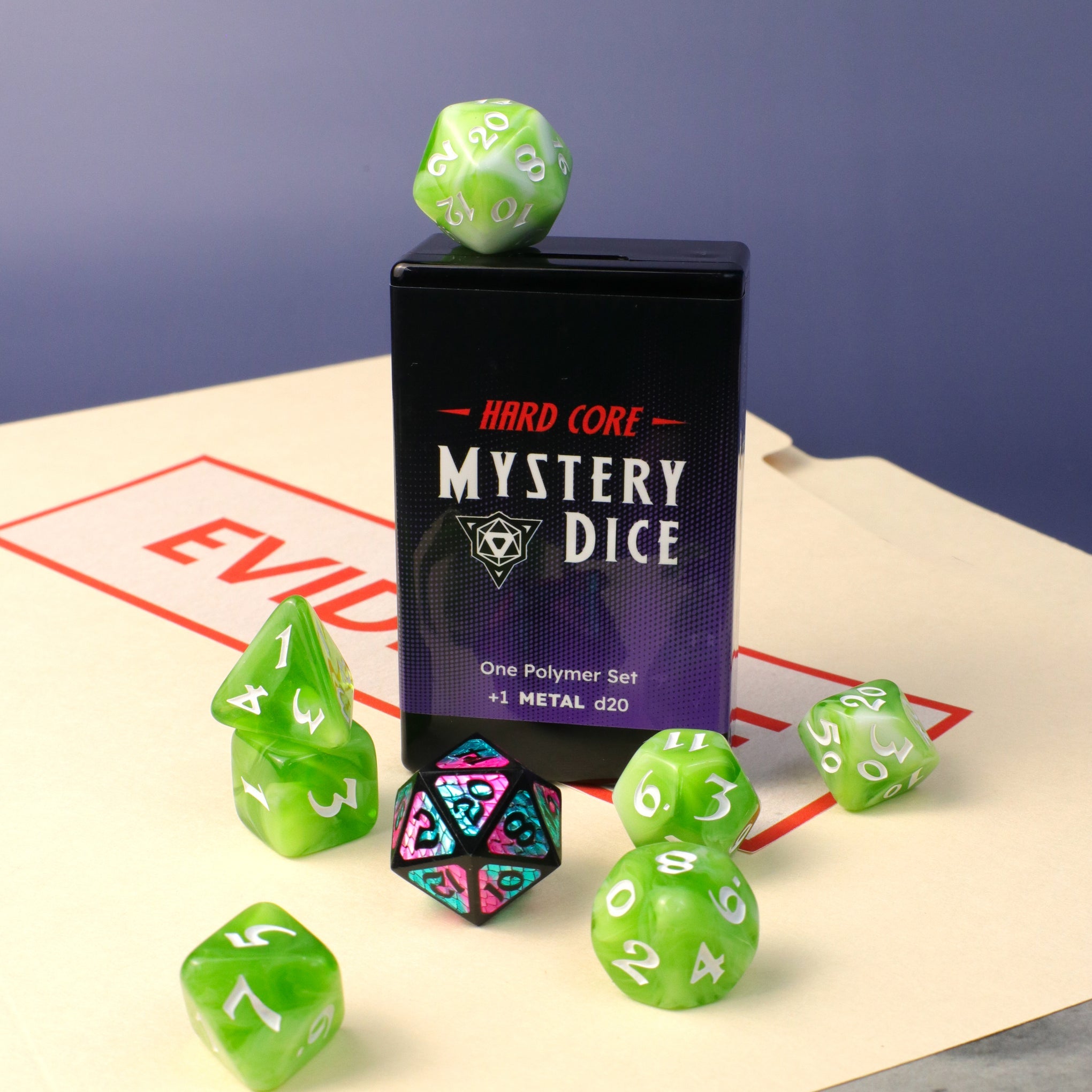 Die Hard Dice 8pc RPG Set - Hard Core Mystery Dice | Grognard Games