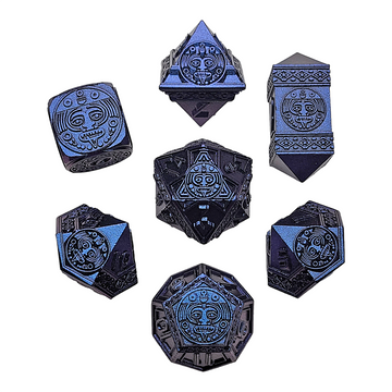 Forged Gaming Nahuatl's Chance Blue Metal RPG Dice Set | Grognard Games