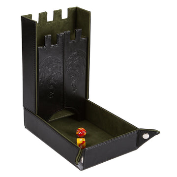 Forged Gaming Draco Tower: Compact Magnetic Dice Tower and Dice Tray - Green | Grognard Games