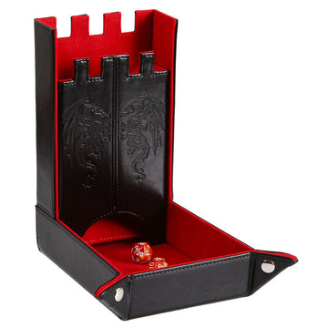Forged Gaming Draco Tower: Compact Magnetic Dice Tower and Dice Tray - Red | Grognard Games