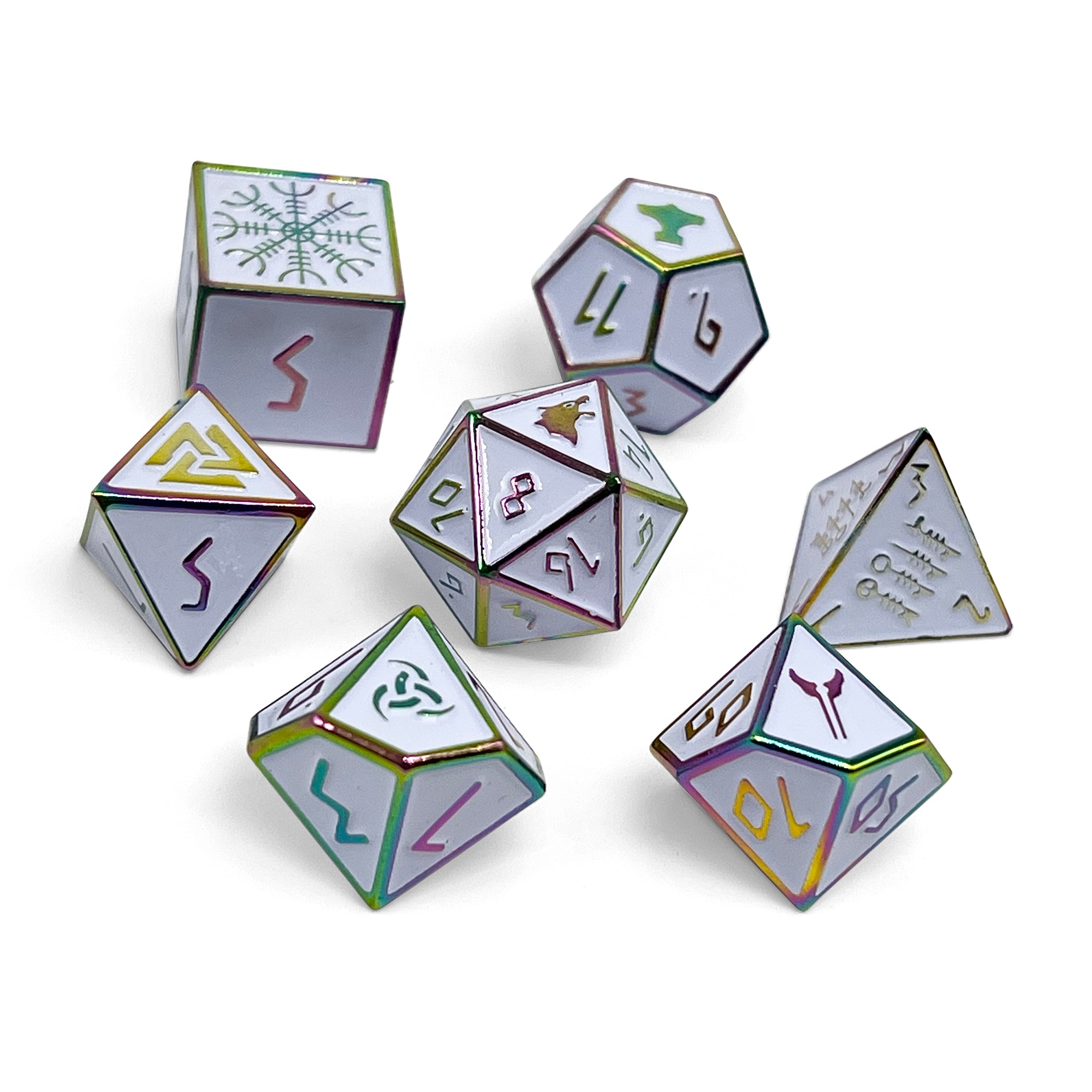 Ice Storm - Norse Themed Metal Dice Set | Grognard Games