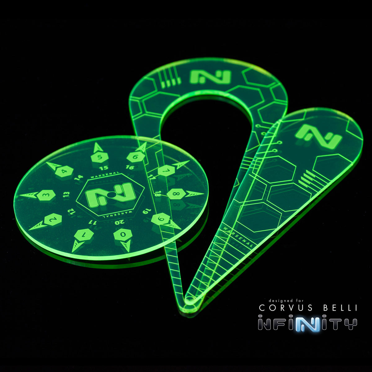 Infinity Templates GREEN | Grognard Games