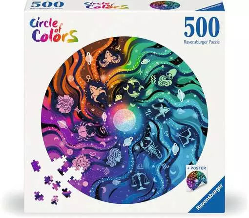 Jigsaw Puzzle Circle of Colors - Astrology - 500 Pieces Puzzle | Grognard Games
