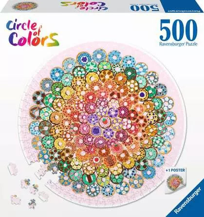 Jigsaw Puzzle Circle of Colors - Donuts - 500 Pieces Puzzle | Grognard Games