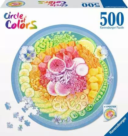 Jigsaw Puzzle Circle of Colors - Poke Bowl - 500 Pieces Puzzle | Grognard Games