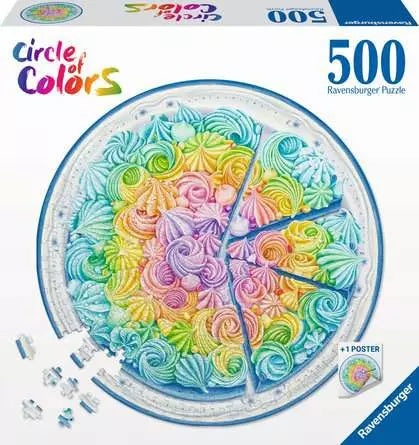 Jigsaw Puzzle Circle of Colors - Rainbow Cake - 500 Pieces Puzzle | Grognard Games