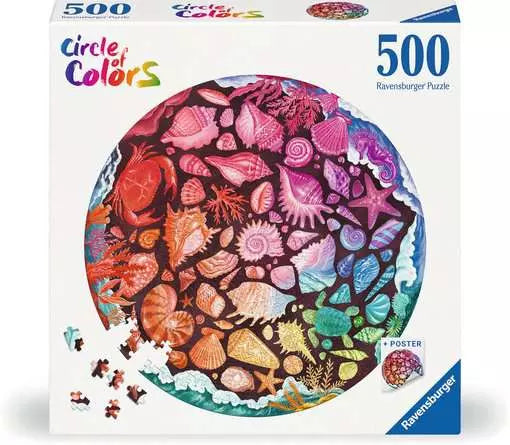 Jigsaw Puzzle Circle of Colors - Seashells - 500 Pieces Puzzle | Grognard Games