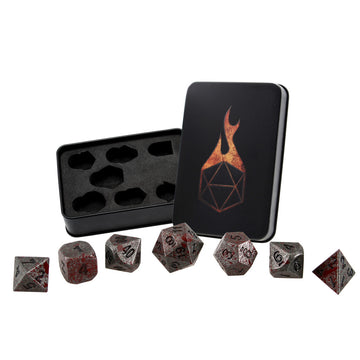 Forged Gaming Iron Blood Set of 7 Metal Dice | Grognard Games