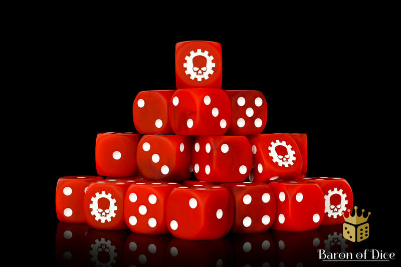 Baron of Dice 25 set Martian Red Round Corner | Grognard Games