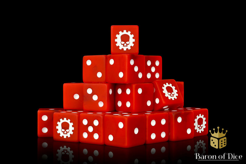 Baron of Dice 25 set Martian Red Square Corner | Grognard Games