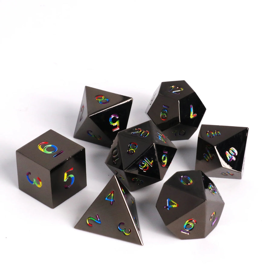 Die Hard Dice 7 Piece RPG set - Adventure Begins- Dark Rainbow | Grognard Games