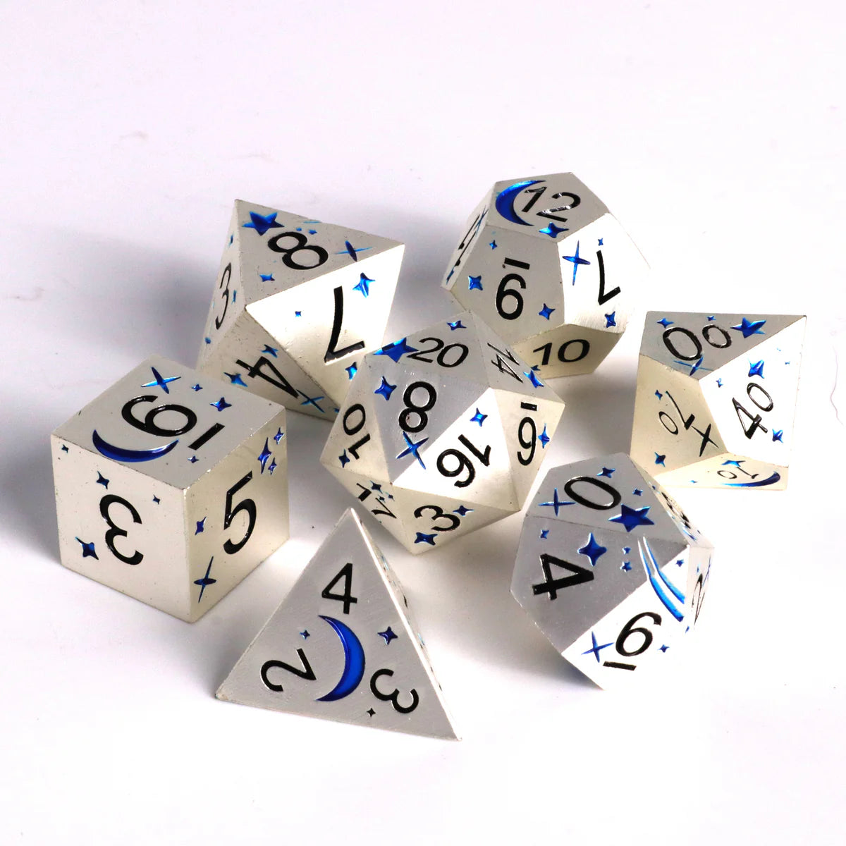 Die Hard Dice 7 Piece RPG set - Adventure Begins- NightSky Blue | Grognard Games