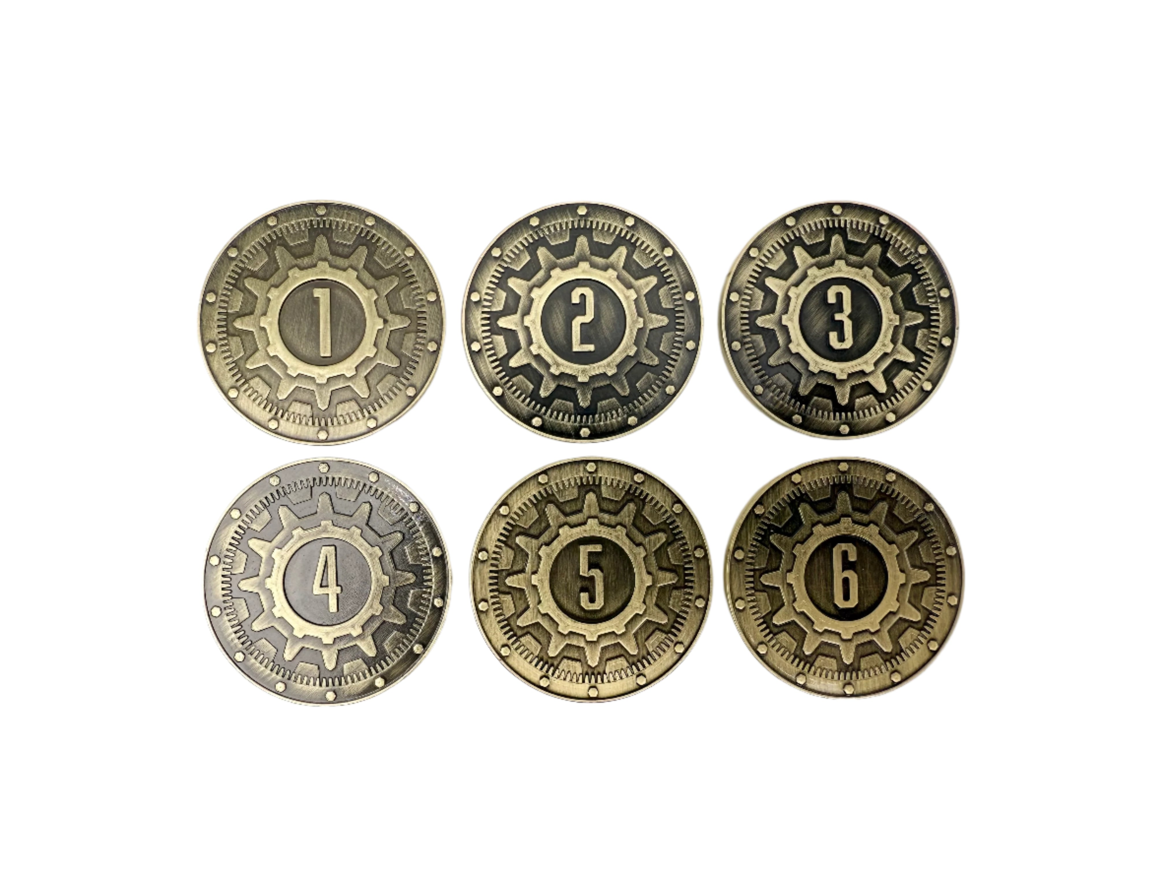 Adventure Coins - Objective Tokens (Gears) | Grognard Games