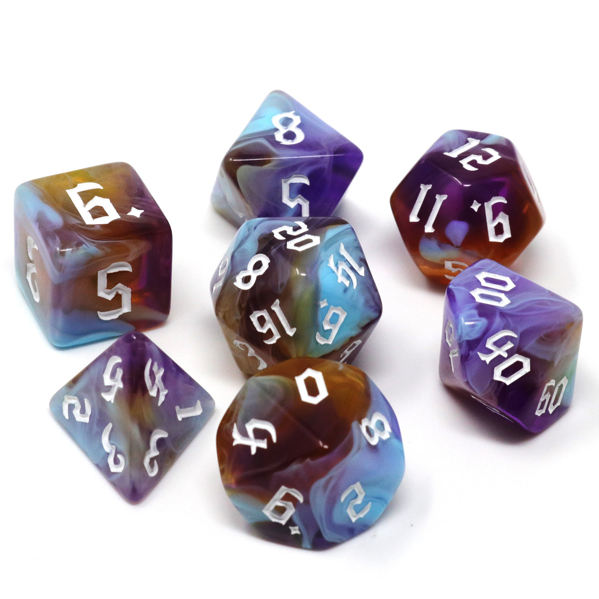 Die Hard Dice 7 Piece RPG set - Amethyst Sunset | Grognard Games