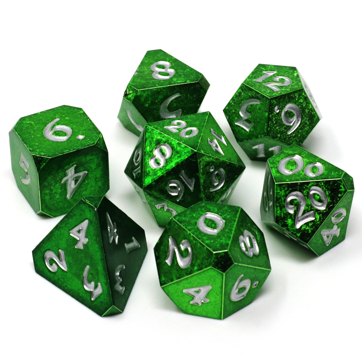 Die Hard Dice 7 Piece RPG set - Thornsinger with Silver | Grognard Games