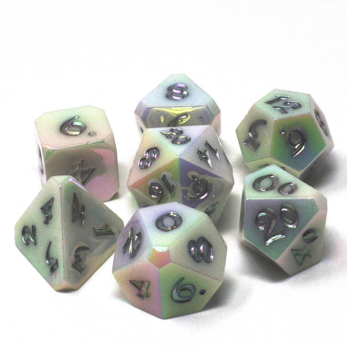 Die Hard Dice 7 Piece RPG set - Silver Linings | Grognard Games