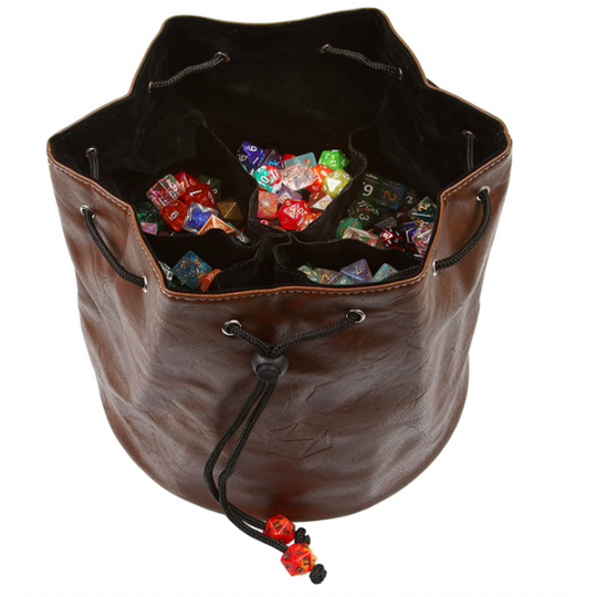 Pouch of the Endless Hoard Dice Bag Brown/Black | Grognard Games