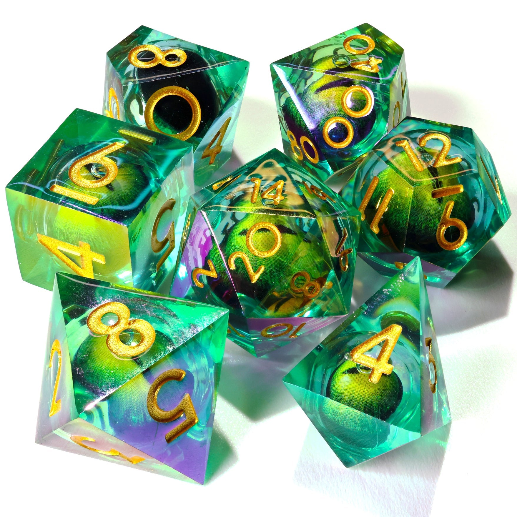 BaronofDice Dragon's Eye Liquid Core RPG Dice Set - 7 Pieces | Grognard Games