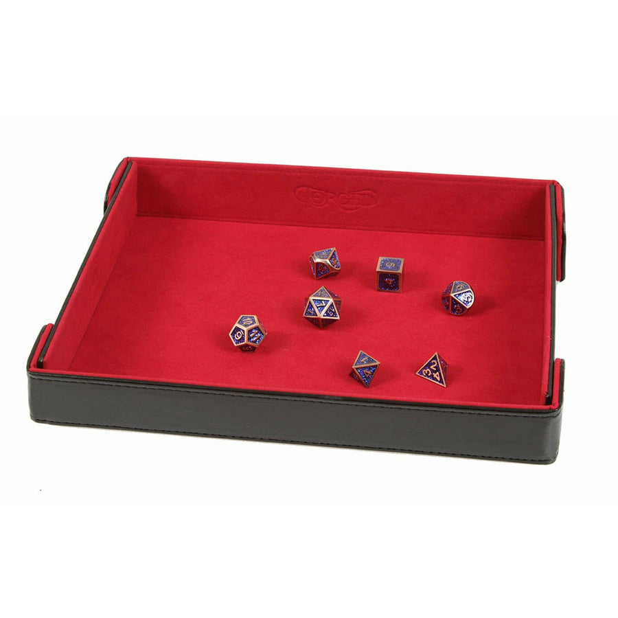 Forged Gaming  Rectangle Magnetic Folding Dice Tray - Red | Grognard Games