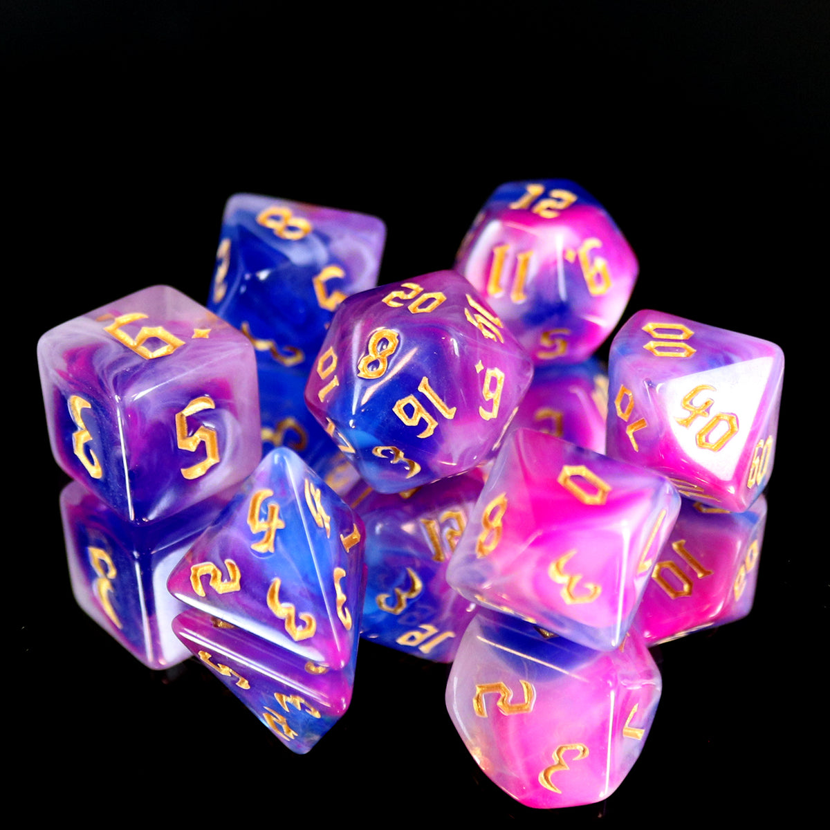 Die Hard Dice 7 Piece RPG set - Rose Gold | Grognard Games