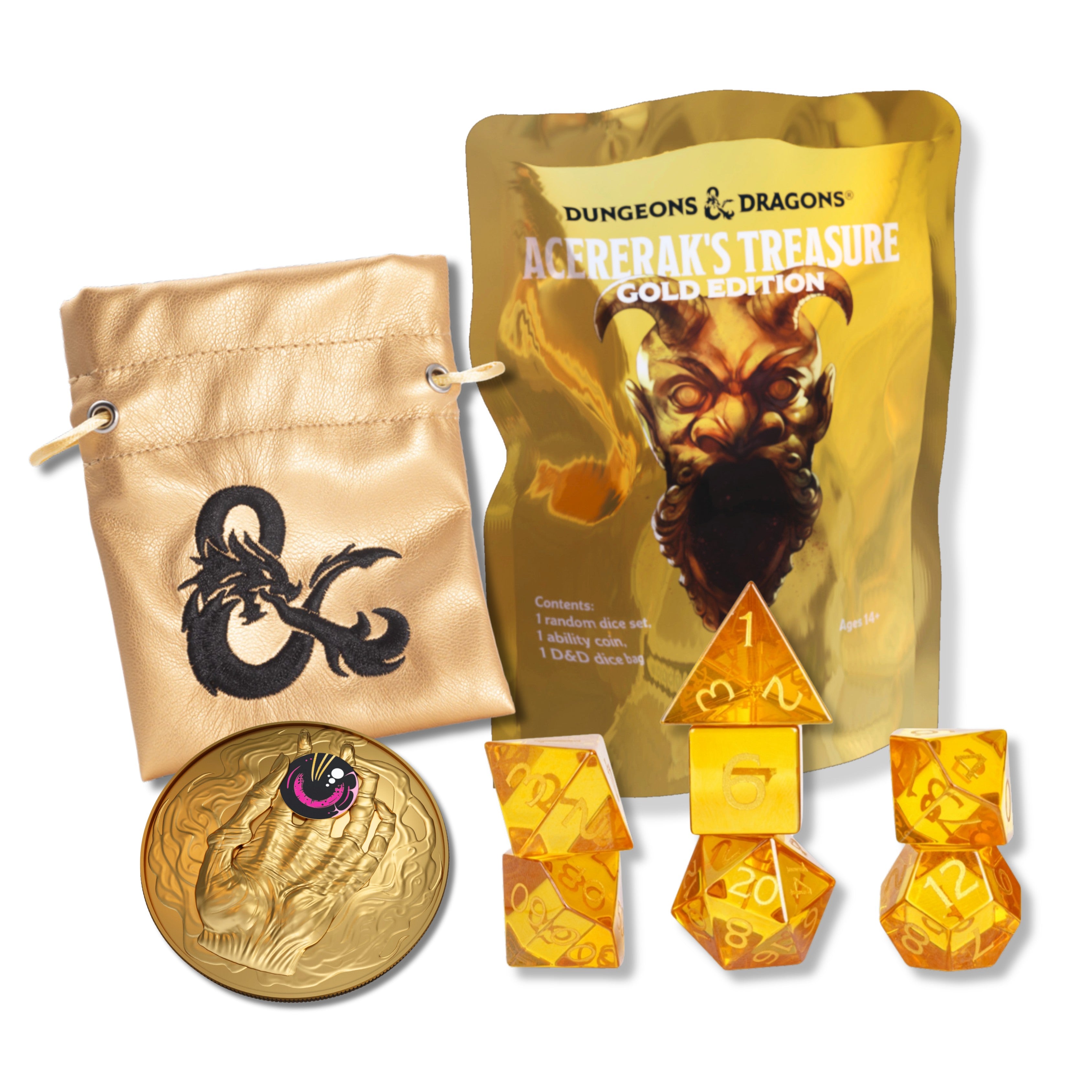 D&D Acererak's Treasure Dice Sets - Gold Edition | Grognard Games