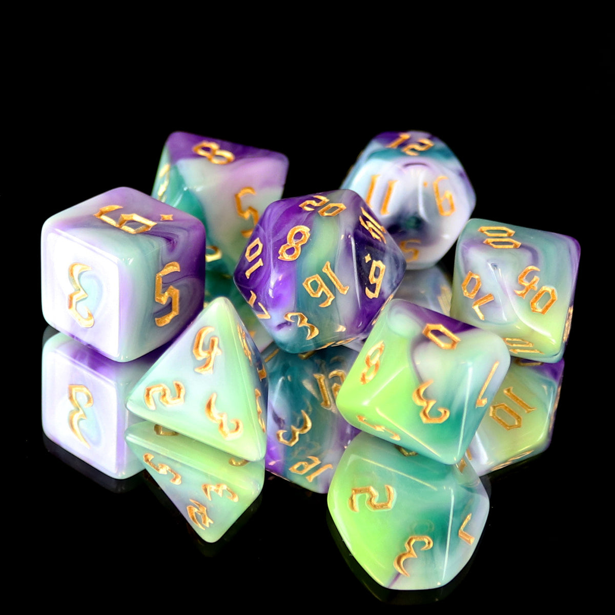 Die Hard Dice 7 Piece RPG set - Siberian Iris | Grognard Games