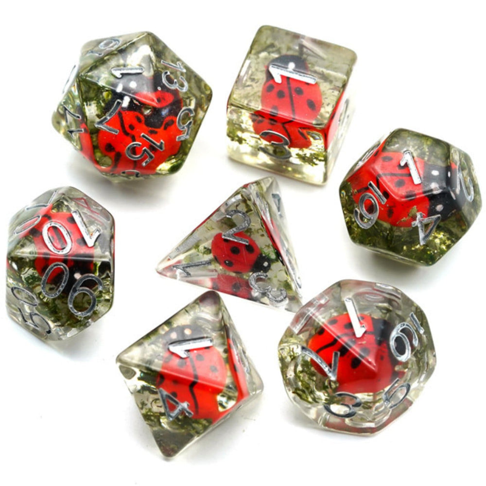 Foam Brain Games Red Ladybug RPG Dice Set | Grognard Games
